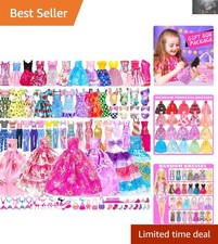 Perfect Gift 138 Pcs Doll Clothes, Wedding Gowns  Fashion Dresses for Kids