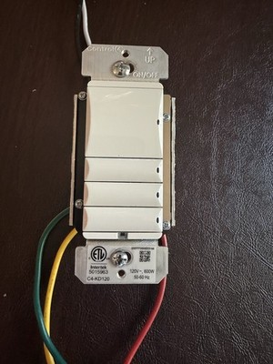 Control4 C4-KD120 Keypad Dimmer Wall Switch Decorator/Rocker White 120V 600W