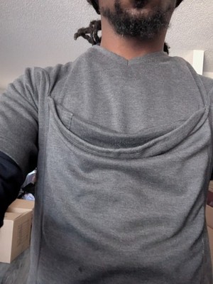 Lalabu The Dad Shirt Hands-Free Baby Carrier Gray Large Machine Washable Infant