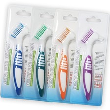 4 Pcs Denture Brushes with Double Sided Denture Cleaning Brush Heads for Dent...