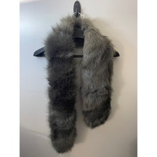 Chic Faux Fur Scarf Neck Warmer Grey Winter Accessory Women 50x7