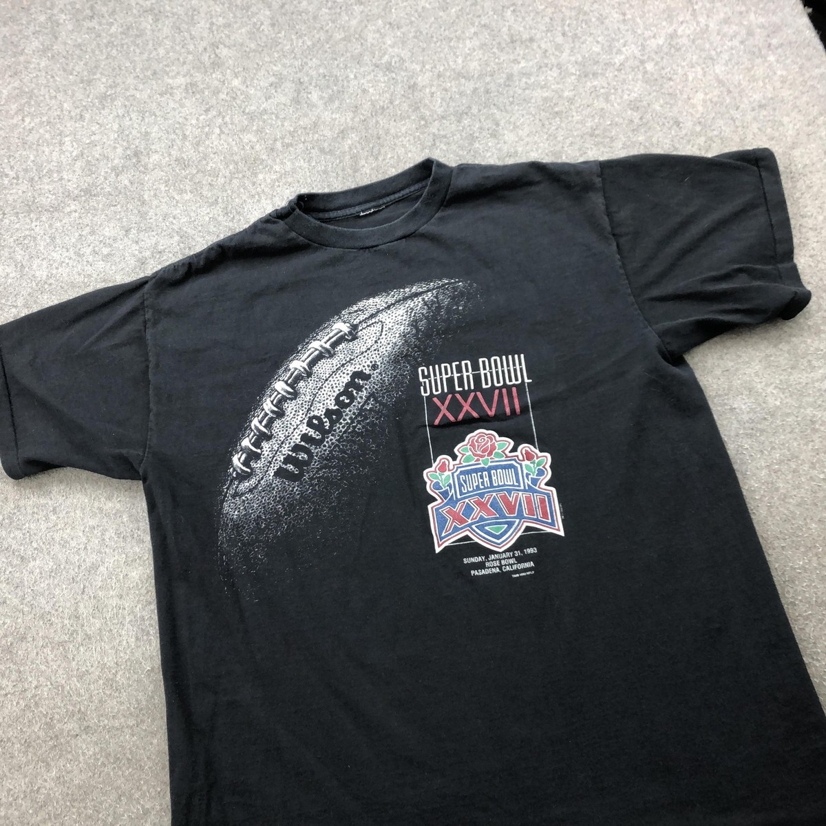 Vintage Super Bowl XXVII Shirt Mens Large Black NFL Football