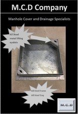 Manhole Cover Recessed 300x300/80 For Block paving - All metal tray and frame