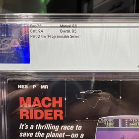 Mach Rider (NES, 1985) &ndash; PSA 8.5 CIB &ndash; Hangtab &ndash; Box 7.5 / Cart 9.4 / Manual 8.5