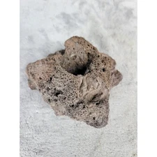 Natural Lava Rock Stone Airstone Aquarium Terrarium Decor Hole Porthole 4"
