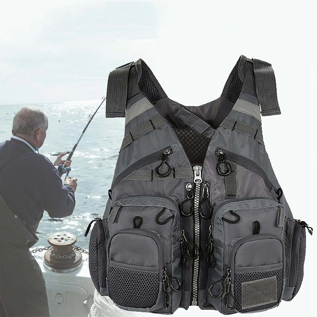 Fishing Lifejacket Multifunctional Multi Pocket Portable Outdoor Safety Vest
Opens in a new window o