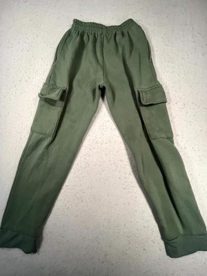 RGSTR Sweatpants Boys 10 Olive Green Victorious Lined Cargo Pocket Tapered Leg