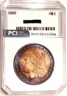 1882 Better Date Gem BU ++ Lovely Album Rainbow Color Toned Morgan Dollar