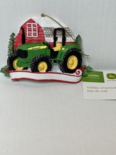 NEW KURT ADLER JOHN DEERE TRACTOR FARM Personalize CHRISTMAS ORNAMENT NWT
