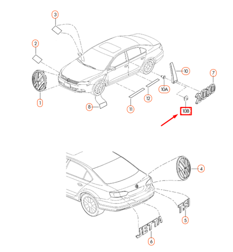 Volkswagen JETTA A6 B-Pillar Trim Spreader Rivet WHT004994 NEW GENUINE ...