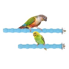 Hypeety Wood Perch Stand Bird Cage Paw Beak Grinding Stick, 2pcs, Blue