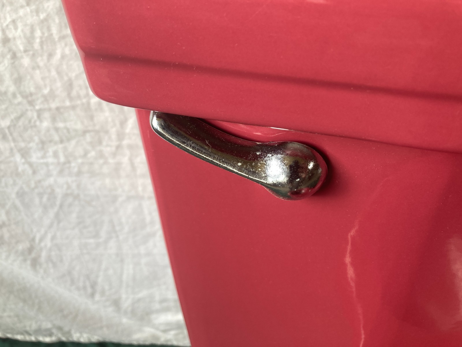 Vtg Mid Century Burgundy T'ang Red Porcelain Toilet Standard Round Bowl 336-25E