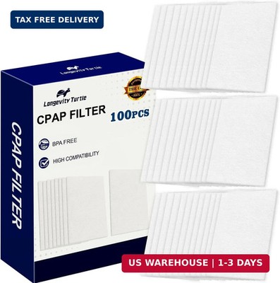 100 Packs Universal CPAP Filters Compatible with ResMed Air 10, Airsense 10, Air
