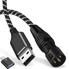 USB to XLR Cable,6.6 FT Audio Converter Cable, Type 6.6Feet, Black 