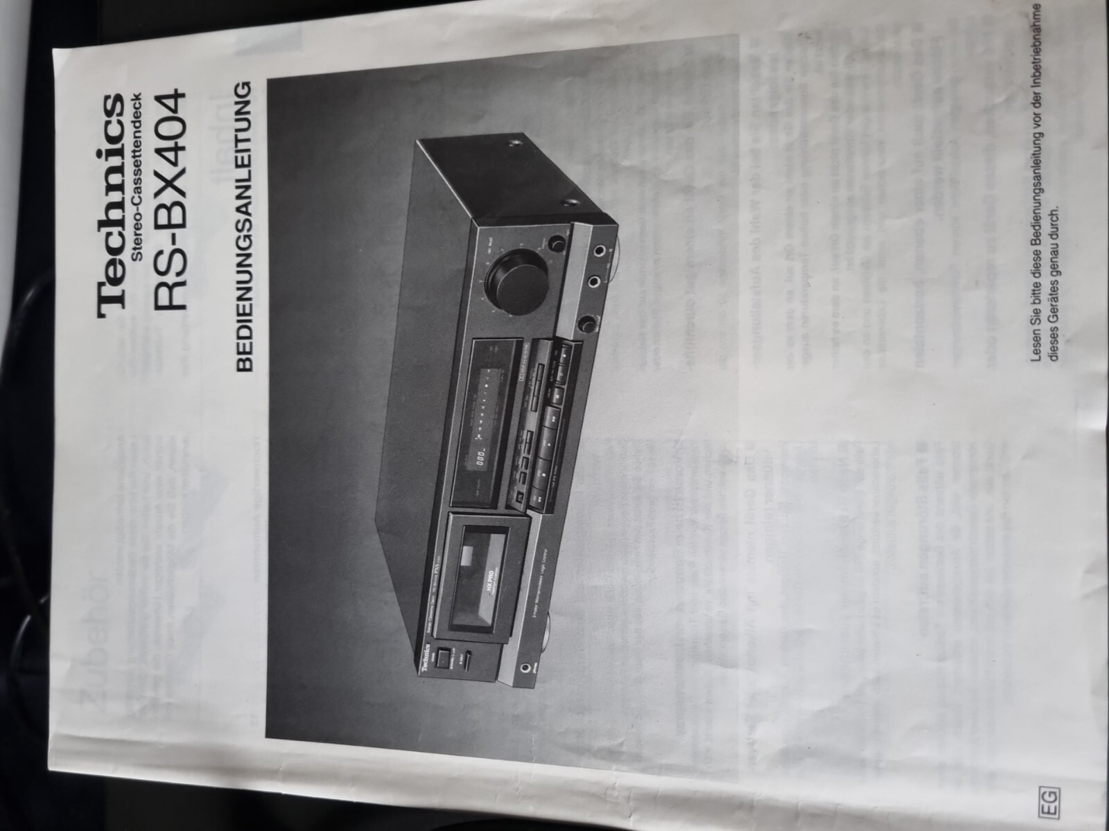 Technics RSBX404 STEREO CASSETTEN DECK mit Bedienungsanleitung eBay