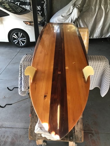 Beautiful Classic 8'0" Solid Exotic Wood Surfboard  - Picture 3 of 3