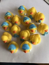 15 Blue Mini Rubber Ducks - Baby Shower - Favor Party