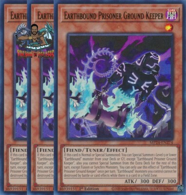 Yugioh! 3x Earthbound Prisoner Ground Keeper MP24-EN274 Ultra Rare 1st Ed NM