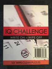 Education IQ Challenge 101 Puzzle Cards Easy Moderate Difficult Wipe Clean