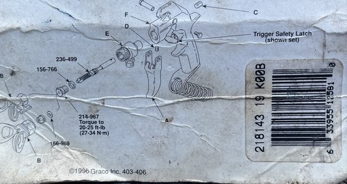 Graco Gun Repair Kit Airless Silver 218-143 220-954 956 208-663 664 218-132 - 第 5/5 張圖片