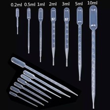 100/200Pcs Transparent Plastic Disposable Transfer Oils Pipettes Eye Dropper