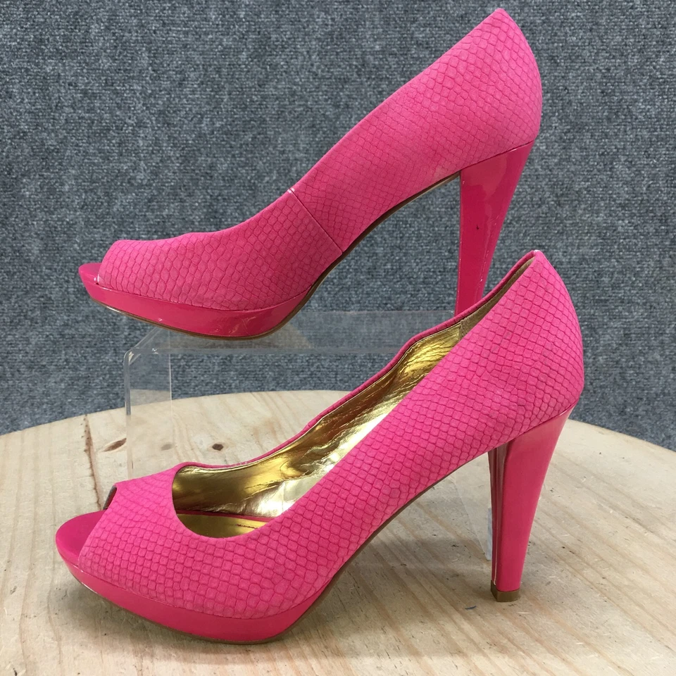 Zapatos de tacón Style & Co para mujer 9,5 M Celine Peep Toe rosa imitación cuero sin cordones Foto 2 de 4