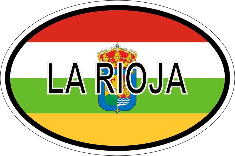 Sticker oval flag vinyl country code la rioja spain | eBay
