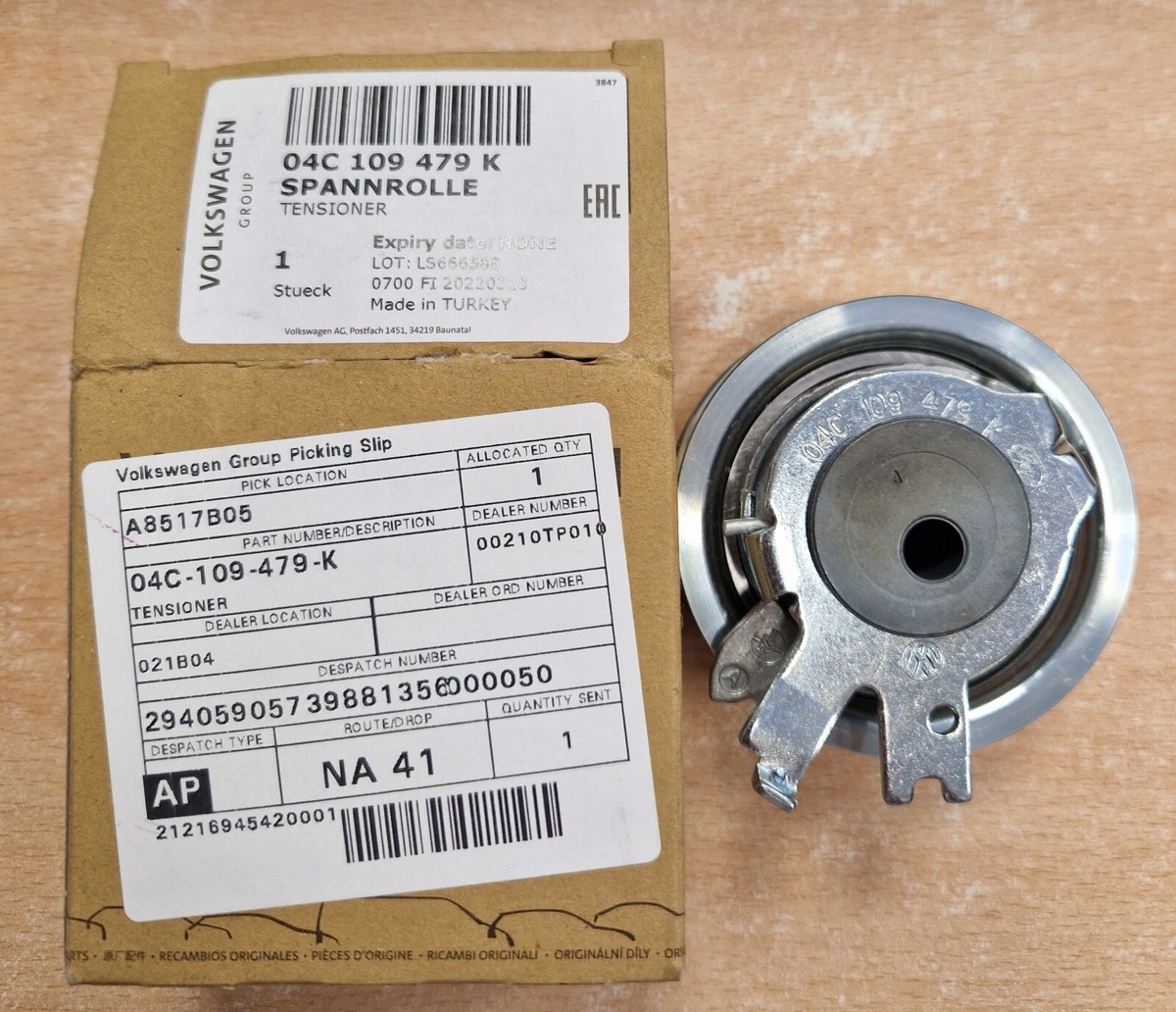 NEW GENUINE VW UP POLO GOLF MK7 1.0 TIMING CAM BELT TENSIONER  