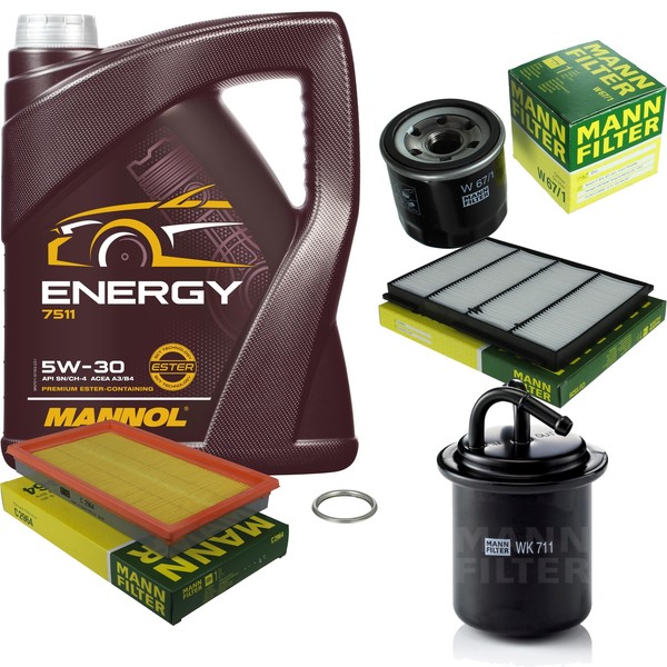 MANN-FILTER Inspektionspaket Mannol 5L Energy 5W-30 FüR Subaru Forester 2.0 Awd-image