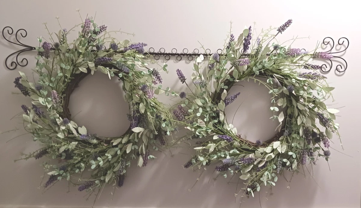 2 LARGE 22 MATCHING NEW Kirklands LAVENDER THISTLE PURPLE
