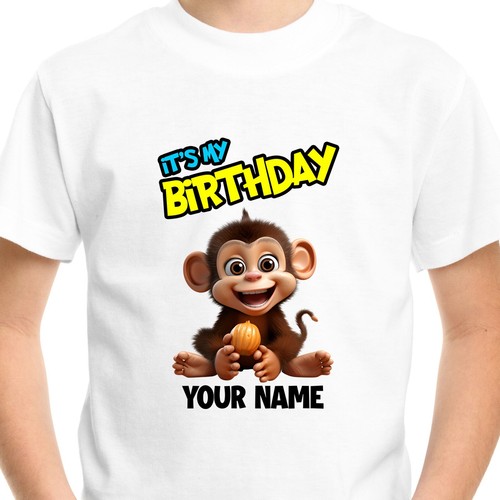 T-shirt personnalisé animaux mignon enfants jungle zoo anniversaire enfants garçons tee-shirt - Photo 27 sur 36
