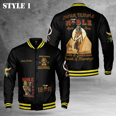 Custom Name Nobles 1893 Of The Mystic Shrine AEAONMS 3D Baseball Jacket S-5Xl