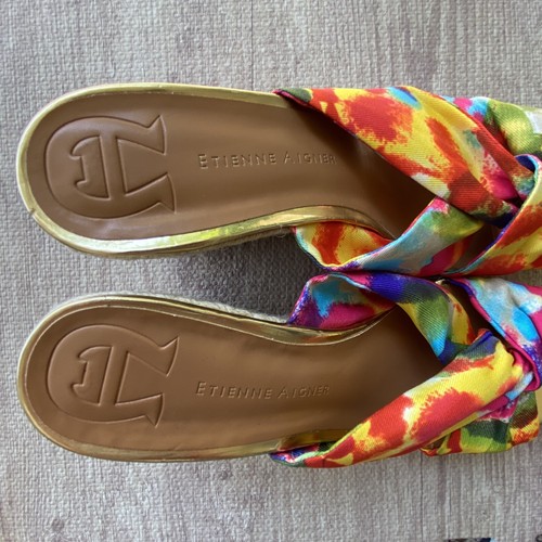 Etienne Aigner Krista Wedge Espadrille Sandals Women’s 8 M Watercolor - Picture 8 of 9