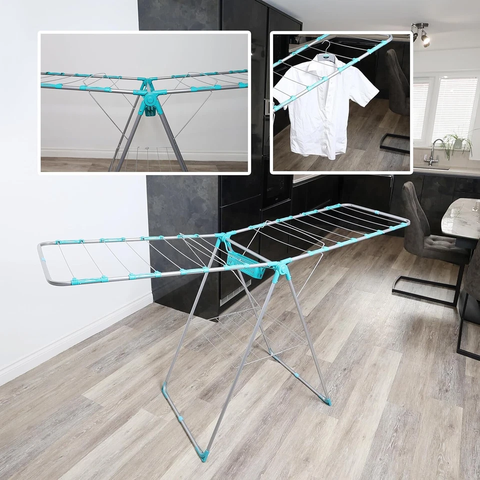 Aireador Secadora de Ropa con Cesta Clavija Acero Inoxidable Ajustable Plegable Foto 3 de 4