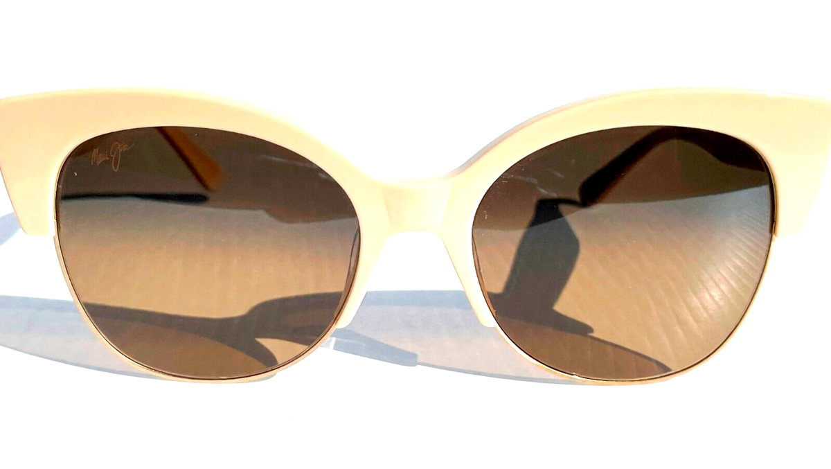 NEW Maui Jim MARIPOSA Ivory Gold POLARIZED Bronze GLASS Sunglass