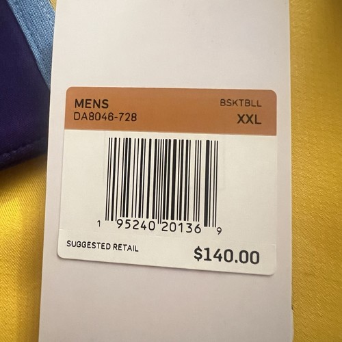 Nike Los Angeles LA Lakers Showtime City Edition Warm Up Jersey Men's XXL ($140) - Picture 5 of 10