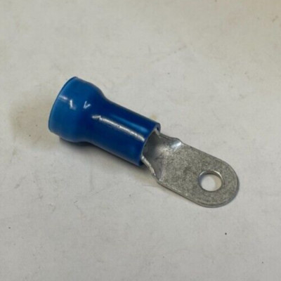 TYCO Nylon Insulated Blue Ring Terminal Connector 6 Gauge 1/4'' Stud - 100 Pack