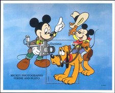 Guyana 1995 Disney/Mickey at Work/Photographer/Camera/Cartoons 1v m/s (ad1015)