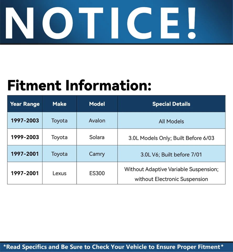 Eslabones de barra estabilizadora de puntales delanteros traseros de 8 piezas para Toyota Solara Camry Avalon Lexus ES300 Foto 2 de 4