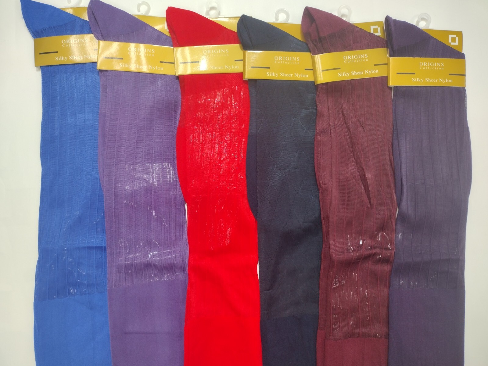 Mens Origins Silky Sheer Over The Calf Nylon Dress Socks ColorfulB 6