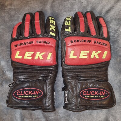 Vintage LEKI Worldcup Racing Motorrad Rennhandschuhe. 100% Leder - Größe M