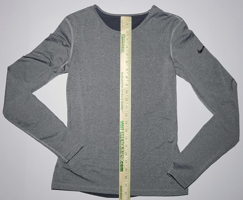 Nike Dri Fit Womens Gray Long Sleeve Athletic Exercise T Shirt Size Medium - Picture 16 of 16