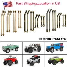 FLYXM 8Pc Brass Chassis Link Rod Kit for 1:24 Axial SCX24 90081 AXI00001/2/4/5/6