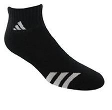 ADIDAS Youth Cushion Quarter Socks, 3 Pack Black Sz: M 13-4