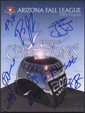IAN KINSLER + MULTI SIGNED ARIZONA FALL LEAGUE 2004 PROGRAM BOTTS JOHNSON COOPER