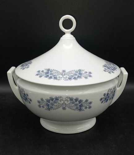 Richard Ginori Suppentasse mit Deckel Empire Serie Blumensträuße blau I976 - Bild 1 von 10