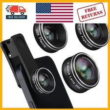 Versatile 3 in 1 Clip-On Lens Kit - Wide Angle, Macro  Fisheye for Smartphones