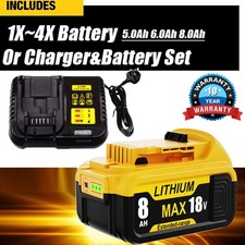 For DeWalt 20V 20 Volt Max 6/8AH Lithium Ion Battery DCB206-2 DCB205 DCB200-2 US