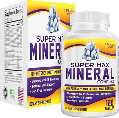 2-Month Multimineral Supplement (Iron Free) with 72 Trace Minerals - Natural Mul
