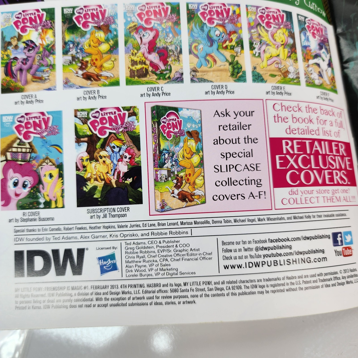 My Little Pony Friendship Is Magic #1 Cover D 4th Printing 2012